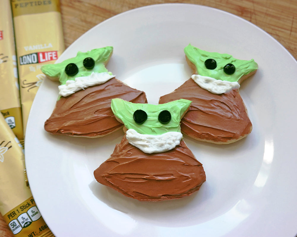 Baby Yoda Collagen Cookies with Cream Cheese Frosting