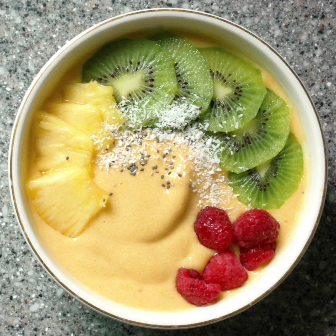 Mango Pineapple Protein Smoothie Bowl