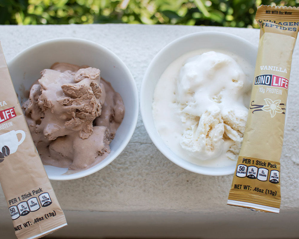 Simple Keto Ice Cream -- Vanilla and Chocolate