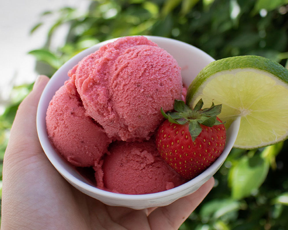 Strawberry-Lime Frozen Yogurt