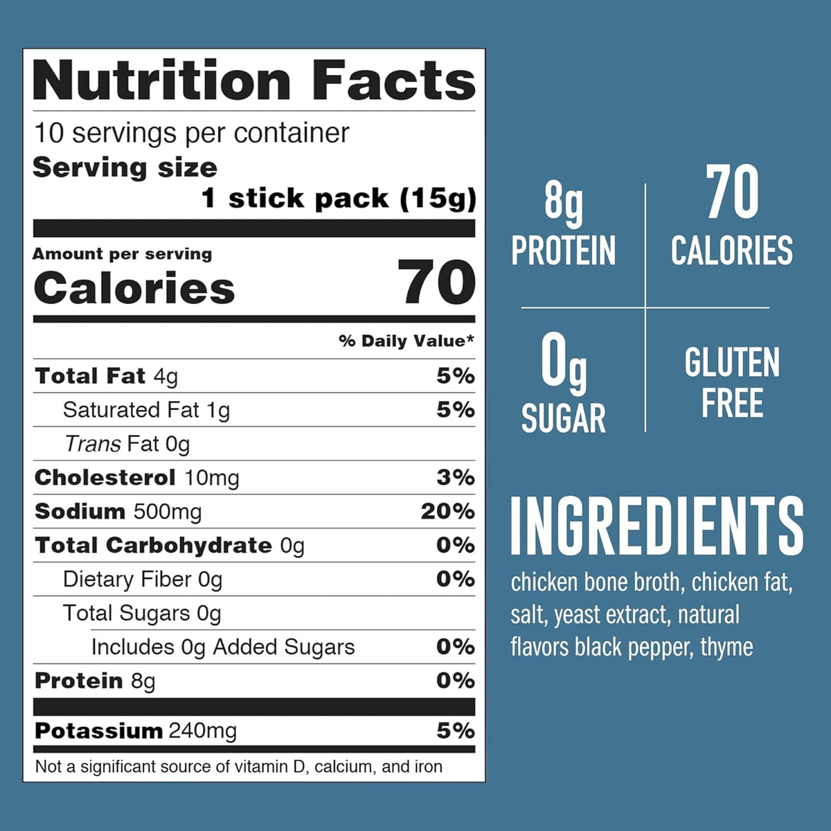 Keto Chicken Bone Broth nutrition facts