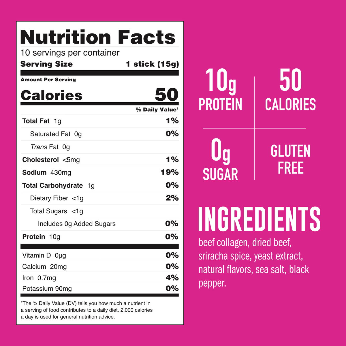 Sriracha Beef Bone Broth nutrition facts