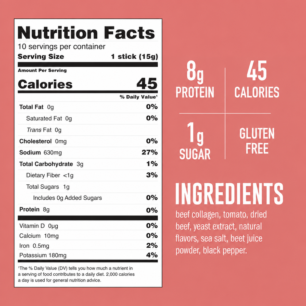 Tomato Beef Bone Broth - 6 Boxes of 4 Packs nutrition facts