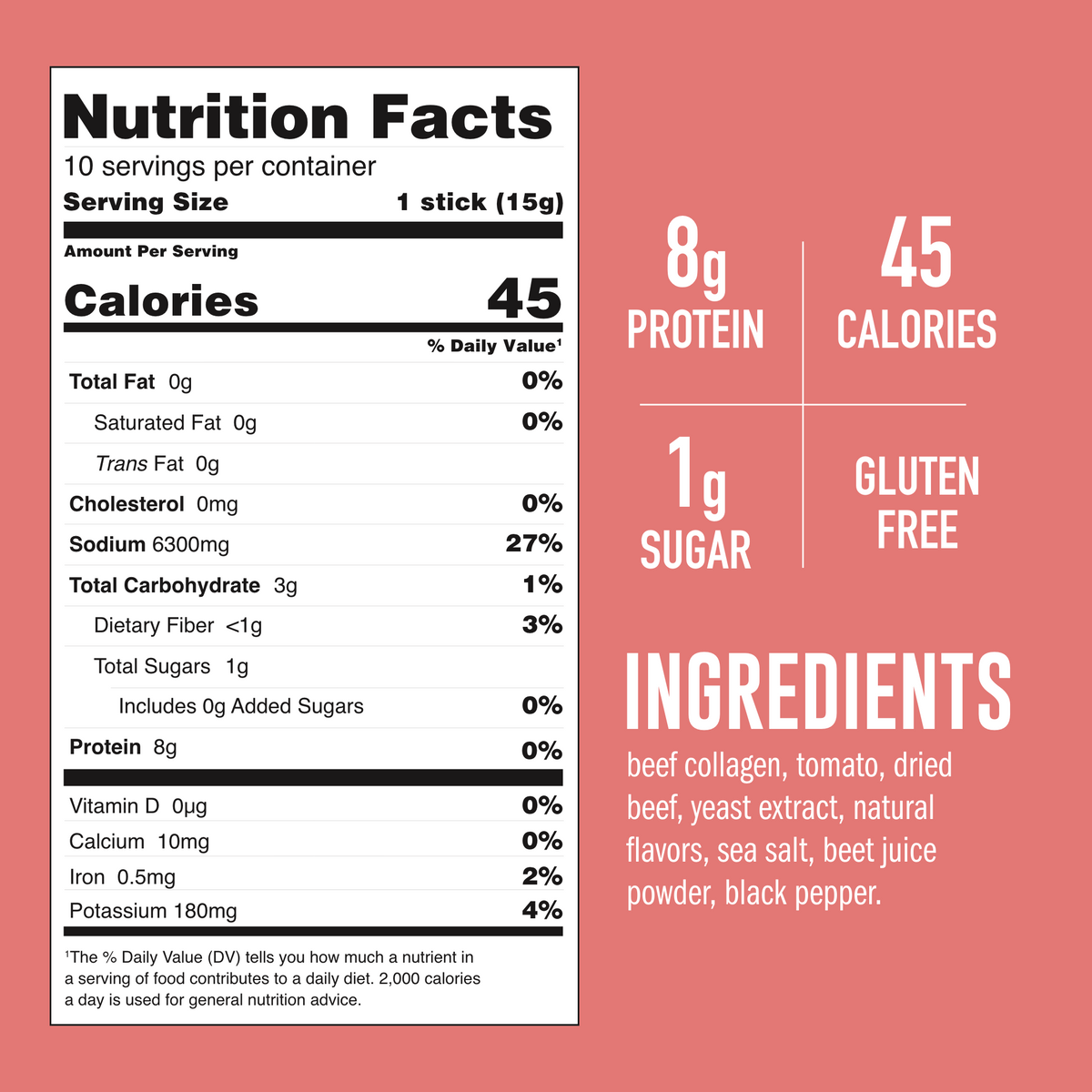 Tomato Beef Bone Broth nutrition facts