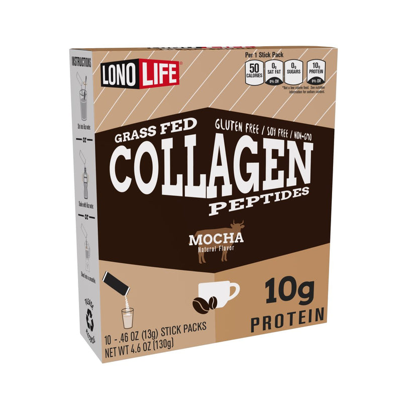 Mocha Collagen Peptides Stick Packs